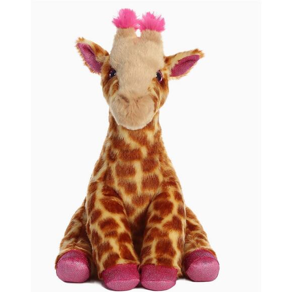 Aurora Destination Nation GIRAFFE PLUSH 15" Stuffed Animal Toy Pink Fur Bow NWOT - Picture 10 of 10